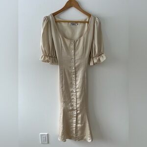 Evie Satin Etsy Brand Nude Dress